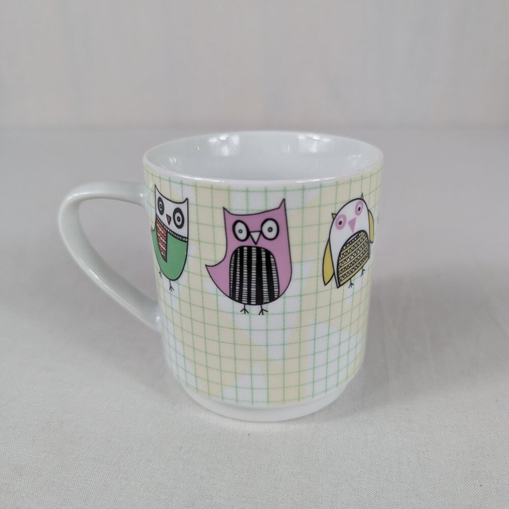 OWLS by Creative Tops Ltd Colorful 3.5" tall Coffee Mug Ceramic Teacup Kitschy